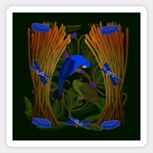 Bower Bird Blue Pair Sticker